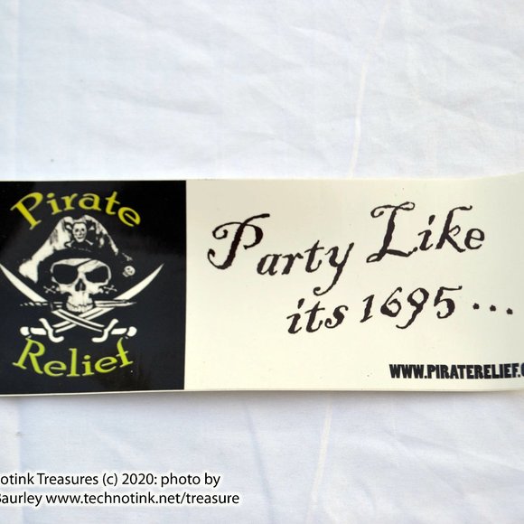 Bumper Sticker: Pirate Relief - Party Like its 1695 - Picture 1 of 1
